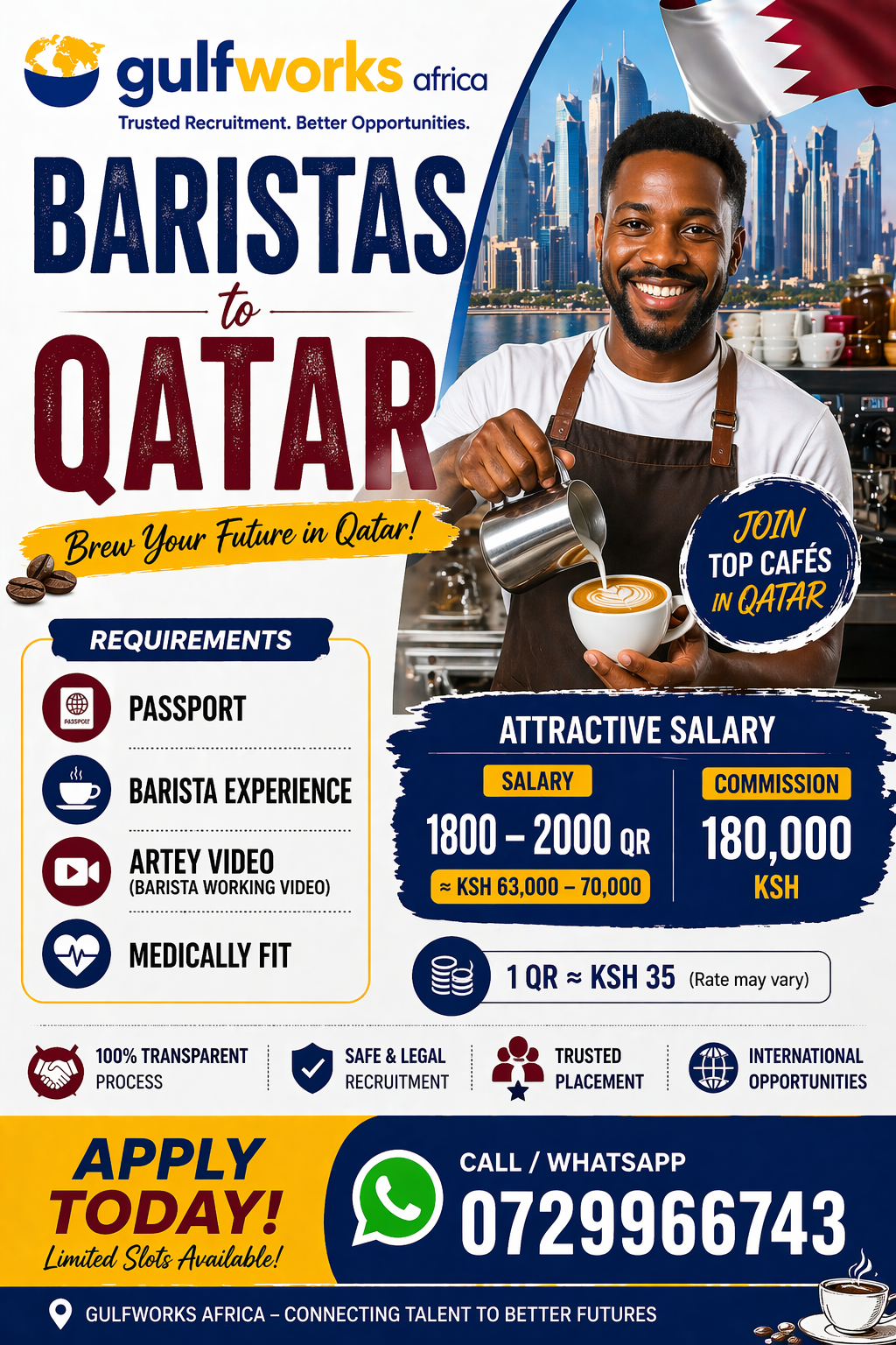 barista jobs in qatar gulfworks africa